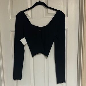 Spiritual Gangster Black Long Sleeve Crop Top